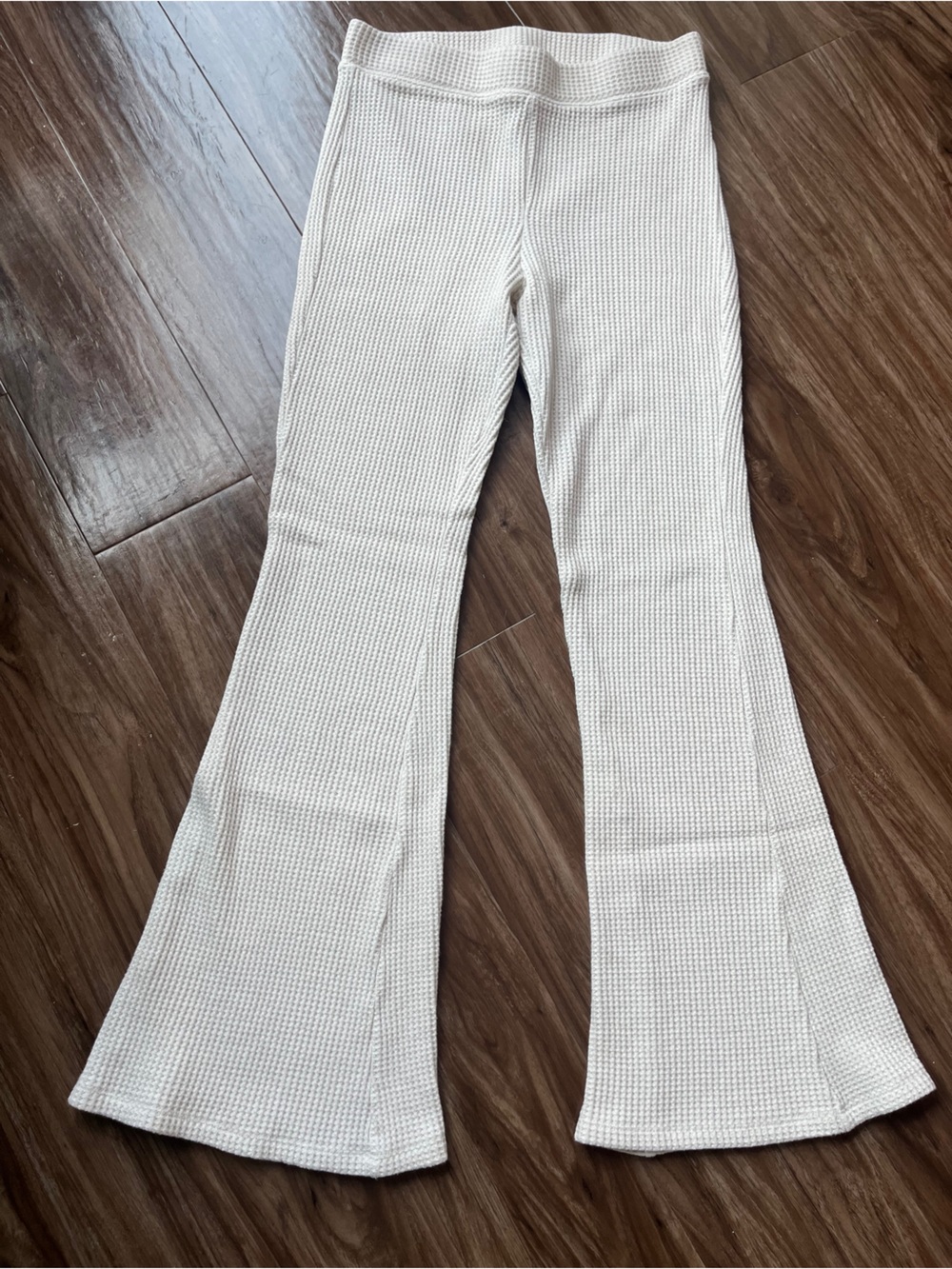 aerie - Cream Waffle Knit Flare Pants